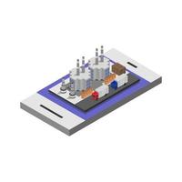 Industry On Isometric Smartphone vector