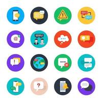 conjunto de iconos de chat y comunicación vector