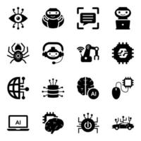 Cybersecurity and Technological Icon Set vector