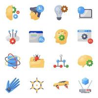 Futuristic Technology Elements Icon Set vector