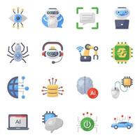 conjunto de iconos tecnológicos y de ciberseguridad vector