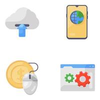 Search Engine and Networking Icon Set vector