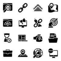 conjunto de iconos de análisis de datos y marketing digital