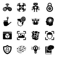 Artificial Intelligence Elements Icon Set vector