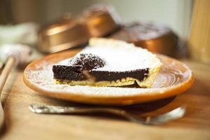 Chocolate and pear tart photo