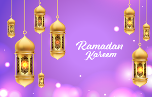 fondo de linterna de ramadan kareem realista vector