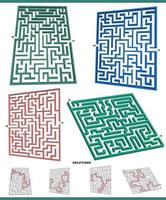 maze games graphs set with solutions vector