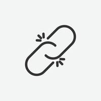 Link line outline icon for website and mobile app on grey background vector