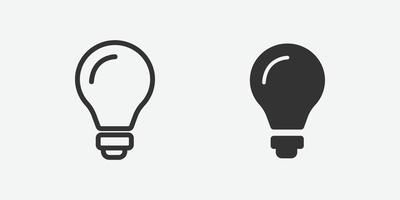 Lightbulb, idea outline icon for website and mobile app on grey background vector