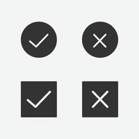 check and wrong icons. set of check marks. vector