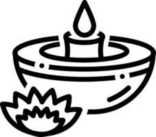 icono de línea para velas vector