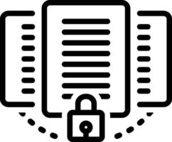 icono de línea para protección de documentos vector