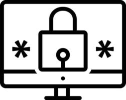 Line icon for password manager vector
