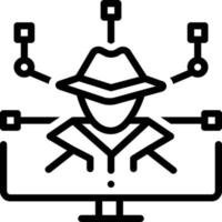 Line icon for cyber crime vector