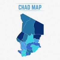 mapa detallado de chad con ciudades vector