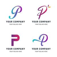 Collection of P Logo Templates vector