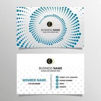 Beautiful Business Card Template With Blue Halftone vector