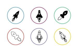 Collection of Rocket Icon Set vector