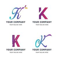 Collection of K Logo Templates vector