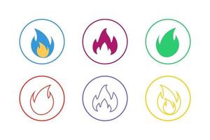 Colorful Fire Icon Set vector