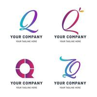 Collection of Q Logo Templates vector