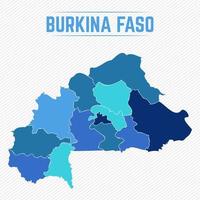 Burkina Faso Detailed Map With Cities vector