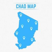 Chad Simple Map With Map Icons vector