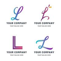 Collection of L Logo Templates vector
