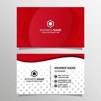 Abstract Red Curved Business Card Template vector