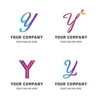 Collection of Y Logo Templates vector