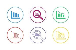 Colorful Graph Icon Set vector