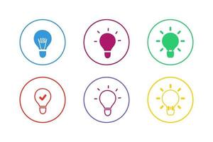 Colorful Light Bulb Icon Set vector