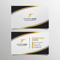 Black and Gold Curved Business Card Template Luxury Design vector