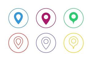 Colorful Map Pointer Icon Set vector