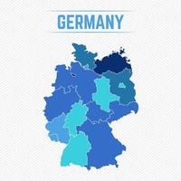 mapa detallado de alemania con estados vector