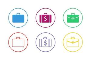 Colorful Suitcase Icon Set vector