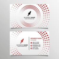 plantilla de tarjeta de visita corporativa roja y blanca con semitono vector