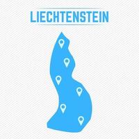 Liechtenstein mapa simple con iconos de mapa vector