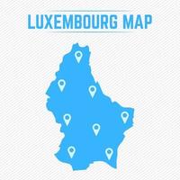 Luxemburgo mapa simple con iconos de mapa vector