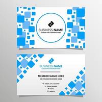 Modern Blue and White Business Card Template With Blue Squares vector