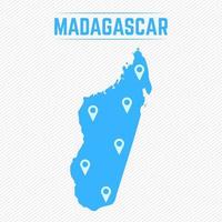 Madagascar mapa simple con iconos de mapa vector