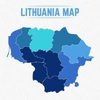 Lithuania Detailed Map With States vector