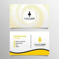 Modern Yellow Business Card Template With Halftone vector