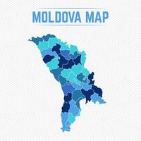 Moldova Detailed Map With States vector