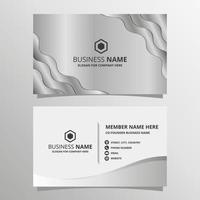 Modern Silver Wave Business Card Template vector