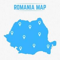 Romania Simple Map With Map Icons vector