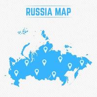 Rusia mapa simple con iconos de mapa