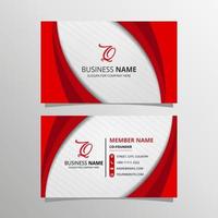 Modern Red and White Curved Business Card Template vector