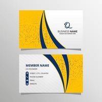 Yellow and Blue Business Card Template With Curved Shapes vector