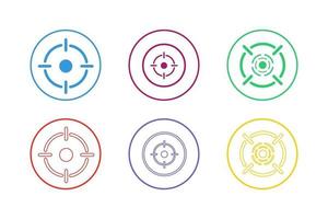 Target Focus on Aim Icon Set vector